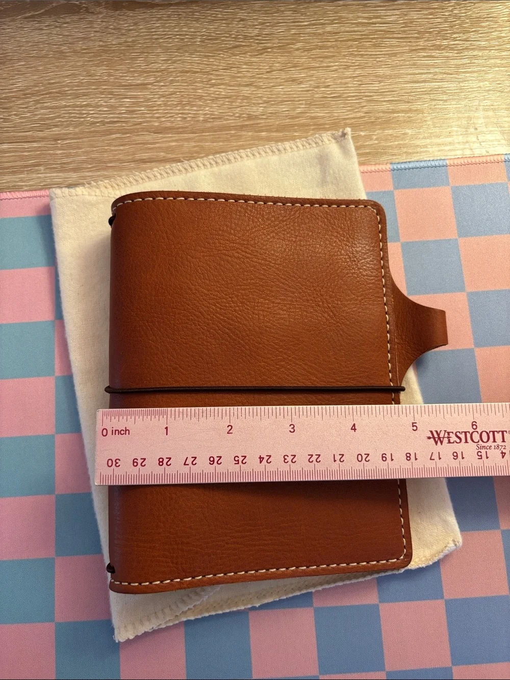 Chic Sparrow A6 Cascade Kody Tan Leather Traveler's Notebook Planner Cover - Picture 9 of 16